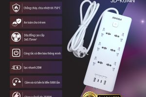 Ổ Cắm Điện Đa Năng Nhiều Ổ Cắm JIDOSA JD-K614N Công Suất 2500W sạc nhanh 20w Cổng USB + type C