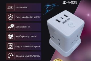 Ổ Cắm Điện Đa Năng nhiều lỗ cắm hình tháp JIDOSA JD-V413N
